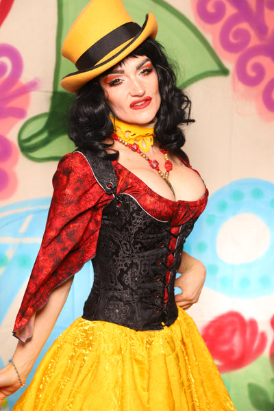 Maiden Bodice in Black Filigree Jacquard - The "Twisted Tea Party" Collection