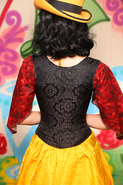 Maiden Bodice in Black Filigree Jacquard - The "Twisted Tea Party" Collection