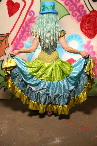 Broomstick Skirt in Chartreuse Spell - The "Twisted Tea Party" Collection