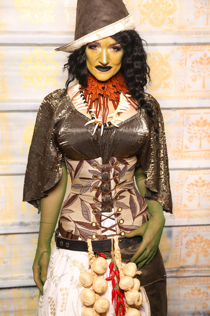Wench Corset in Leafy Leaf - "The Onions & Ogres Collection"