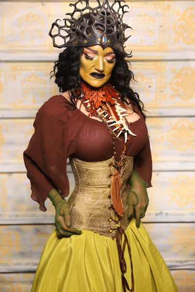 Wench Corset in Circle Light Moss - "The Onions & Ogres Collection"