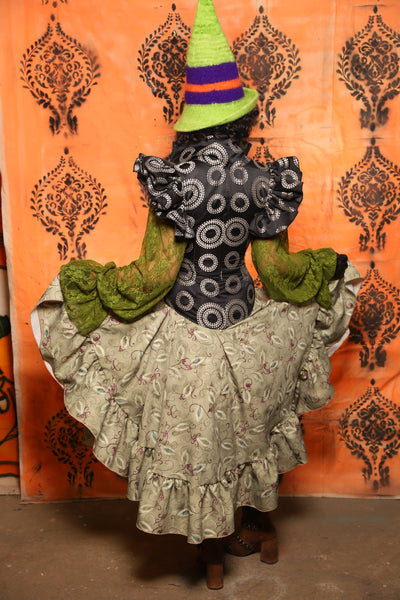 Crescent Skirt w/Ruffles in Witchvine Scroll - Day 8 of 13 Days of Halloween 2025