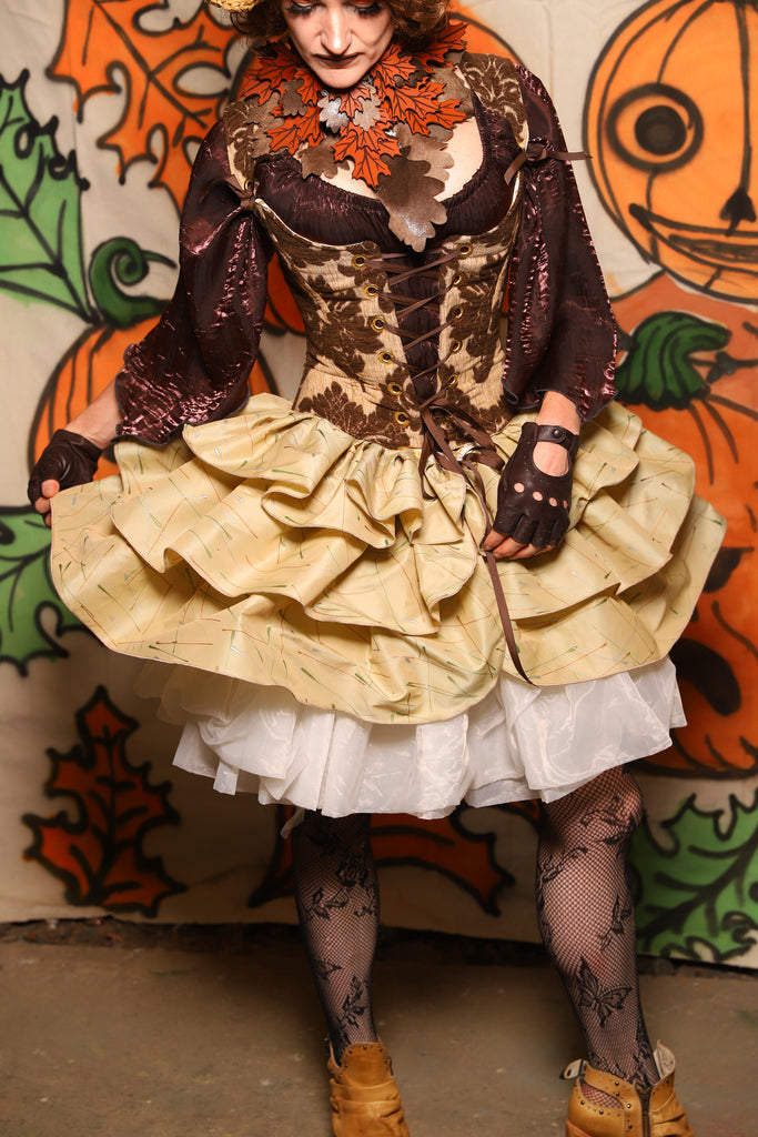Set of Tie on Ruffles in Corn Silk Taffeta - "The Knotty Wood" Collection