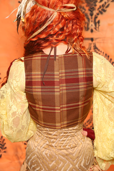 Cropped Courtier in Fall Plaid *PLEASE order by BUST Measurement, NOT waist!* - Day 9 of 13 Days of Halloween 2025