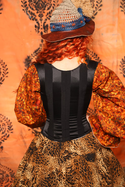Maiden Petite Corset in Black & Matte Stripes - Day 11 of 13 Days of Halloween 2025