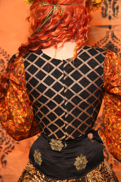 Dapper Vixen in Gold & Black Lattice - Day 11 of 13 Days of Halloween 2025