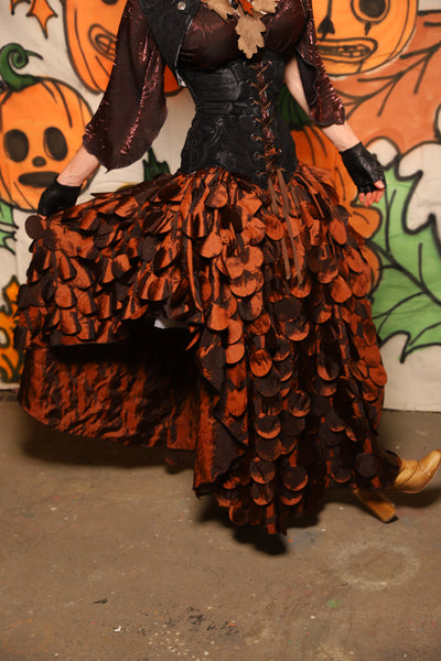 Crescent Skirt in Copper Petals - "The Knotty Wood" Collection