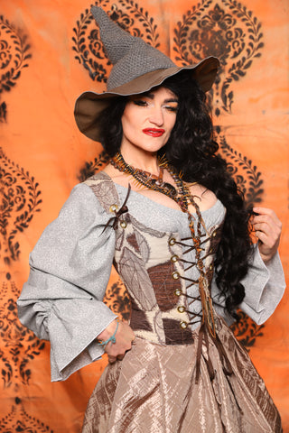 Classic Blouse w/Super Long Sleeve Blouse in Cloud Swirl Cotton - Day 12 of 13 Days of Halloween 2025