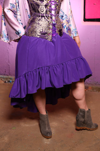 Stagecoach Skirt in Royal Purple Crepe Back Satin -"Violet Femmes" Collection #29