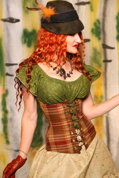 Wench Corset in Harvest Plaid - Harvest & Hayrides Collection