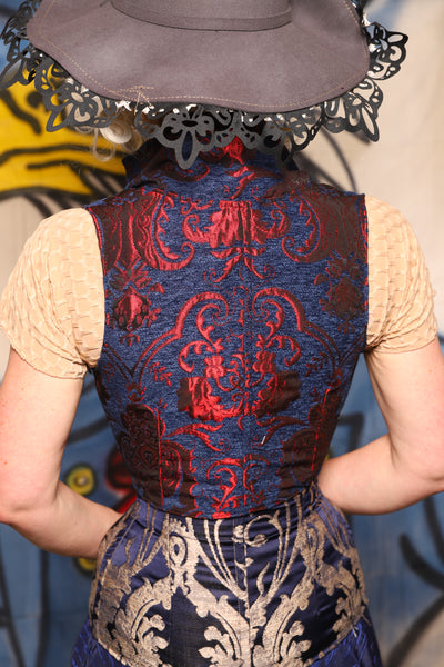 Cropped Vixen Corset in Spider-Man Medallion - The Little Miss Firecracker Collection