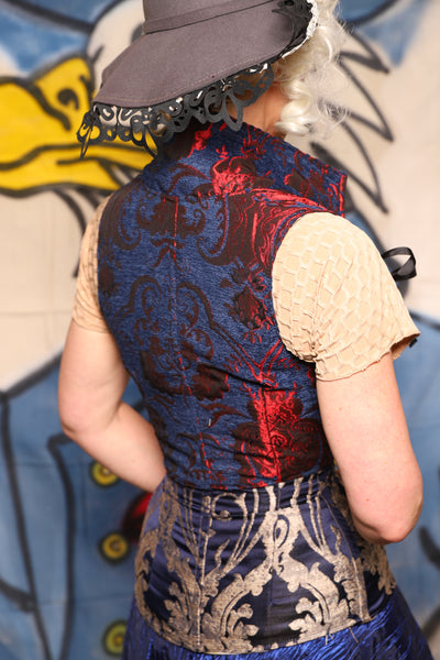Cropped Vixen Corset in Spider-Man Medallion - The Little Miss Firecracker Collection