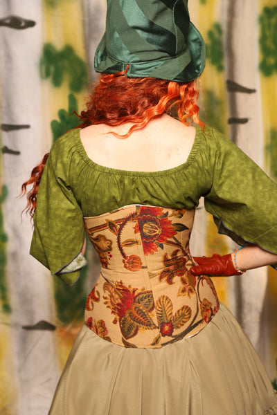 Wench Corset in Squash Floral - Harvest & Hayrides Collection