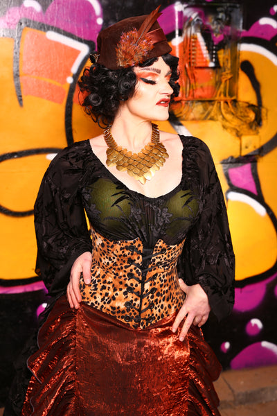 Petite Wench Corset in Cheetah Upholstery - "The Golden Opportunity" Collection -#31