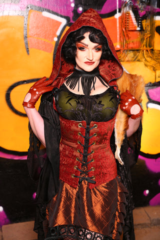 Hooded Vixen in Rock-a-Doodle Damask - "The Golden Opportunity" Collection -#21