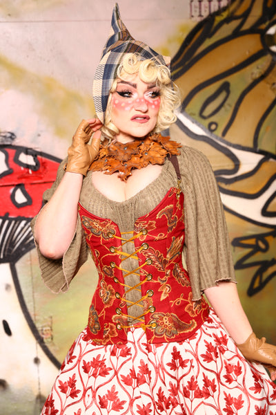 10-Crossfire Corset in Rose Hip Floral - The Gnomenclature Collection