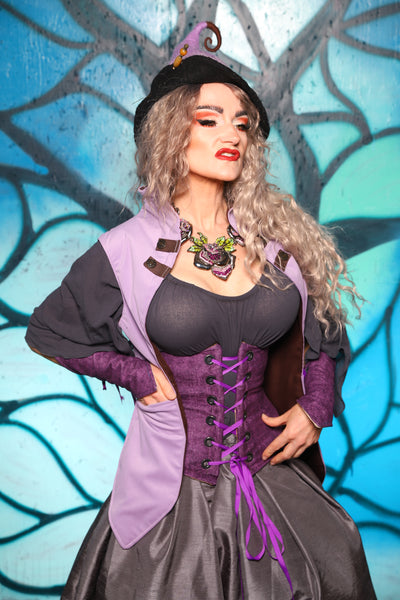 Holster Vest in Solid Lilac Velvet - The "Pumpkins, Screams & Corset Dreams" Collection