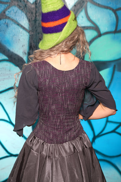 Maiden Bodice in Witchberry Tweed - The "Pumpkins, Screams & Corset Dreams" Collection