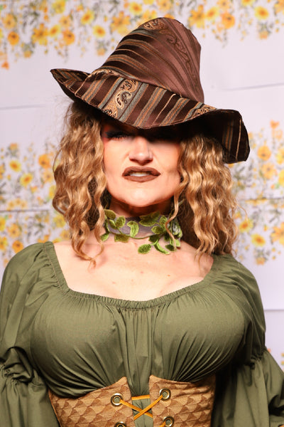 29. Fedora Style Hat In Brown Thistle Stripe - The Leave It To Beaver Collection