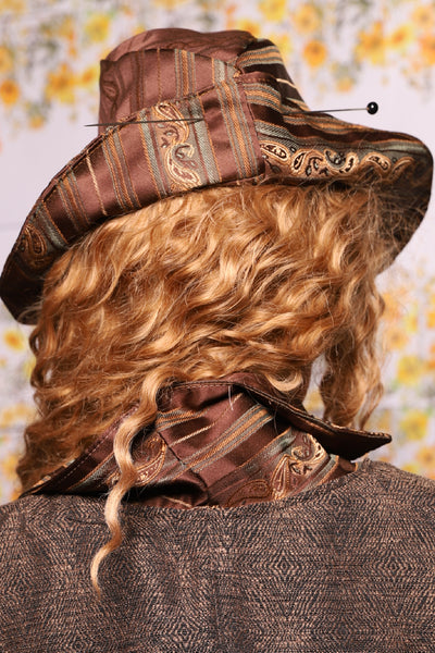 29. Fedora Style Hat In Brown Thistle Stripe - The Leave It To Beaver Collection