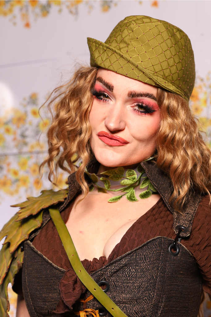 33. Garrison Cap With Brim In Olive Dot - The Leave It To Beaver Collection