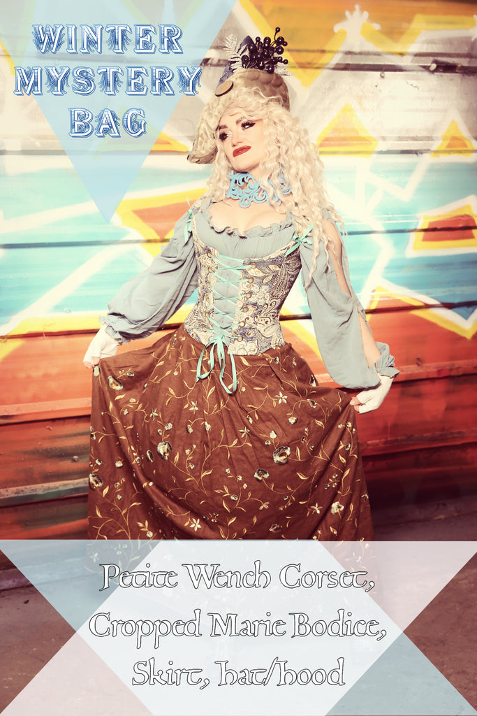 #03 Petite Wench Corset+ Cropped Marie Bodice+ Skirt+ Hat or Hood - Winter Mystery Bag Sale 2025