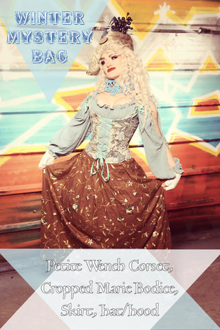 #03 Petite Wench Corset+ Cropped Marie Bodice+ Skirt+ Hat or Hood - Winter Mystery Bag Sale 2025