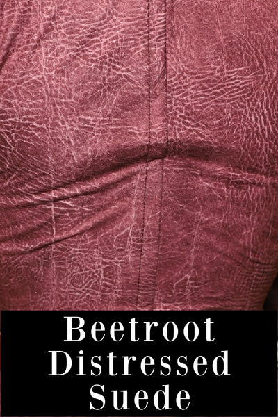 39. Vixen Underbust Corset in Beetroot Distressed Suede - The Hoedown Throwdown Collection