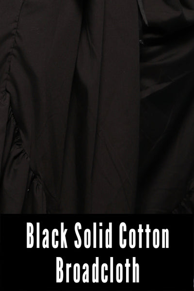 Flutterfall Trousers in Black Solid Cotton Broadcloth- FriYAY Restock!