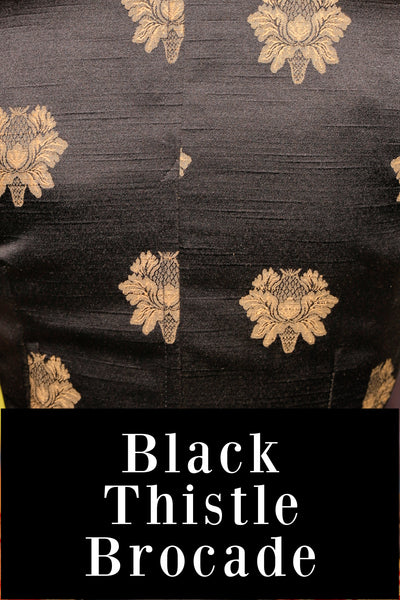 09. Cropped Vixen W/Pauldron shoulders in Black Thistle Brocade - The Hoedown Throwdown Collection