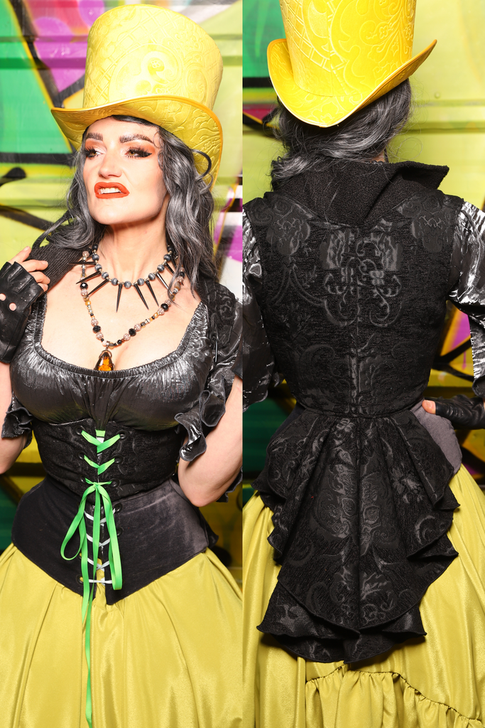 Cropped Vixen w/Wren Tail in Black Medallion - The Wrenfaire Collection