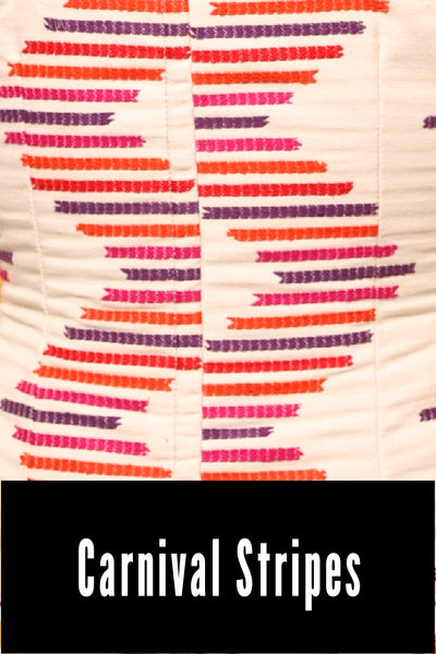22. Petite Overbust Corset w/ Keyhole Collar in Carnival Stripes - The World of Laughter and Hopes Collection