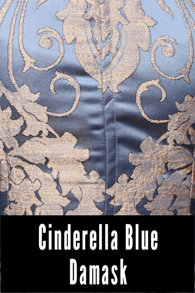 Artemis Underbust Corset w/Split Tails in Cinderella Blue Damask- FriYAY Restock