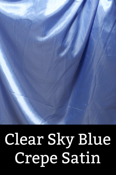 41. Tulip Skirt in Clear Sky Blue Crepe Satin - The Sapphire Séance Collection