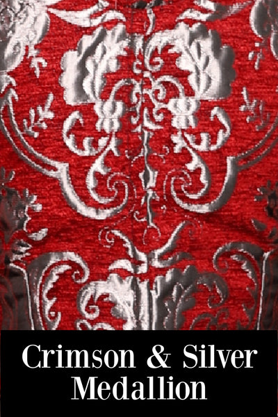 Wench Corset in Crimson & Silver Medallion - The Prismatic Potion Collection
