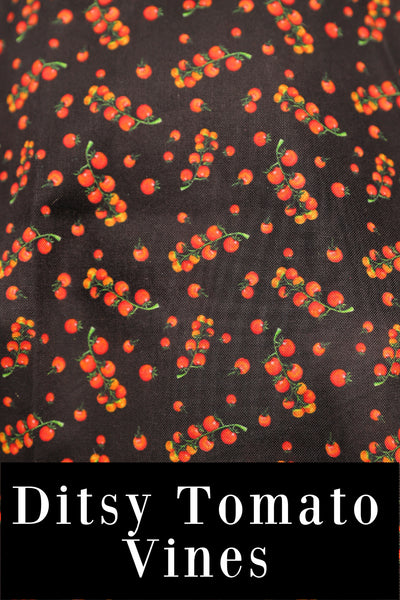 18. Mini Crescent Skirt in Ditsy Tomato Vines - The Hoedown Throwdown Collection