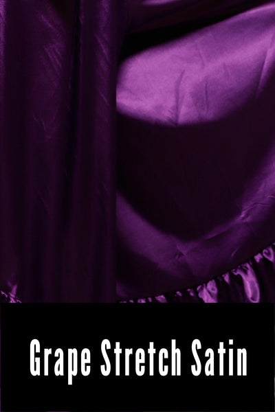35. Mini Fairy Skirt in Grape Stretch Satin - THE HEXES, HEMS & HYSTERIA COLLECTION