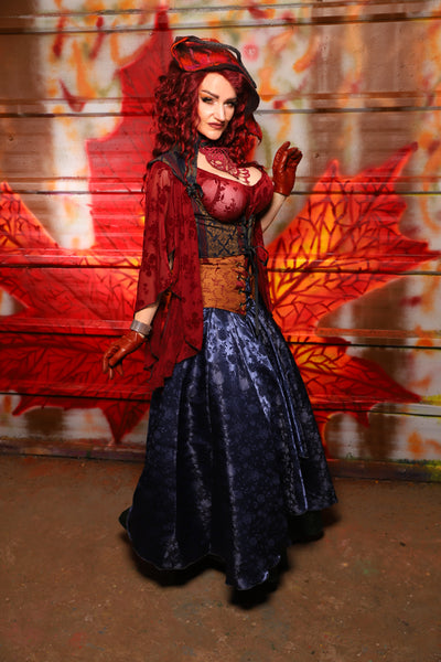 13. Crescent Skirt in Indigo Rose Satin - The Sensual Solstice Collection
