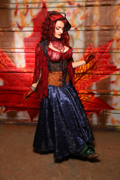 13. Crescent Skirt in Indigo Rose Satin - The Sensual Solstice Collection