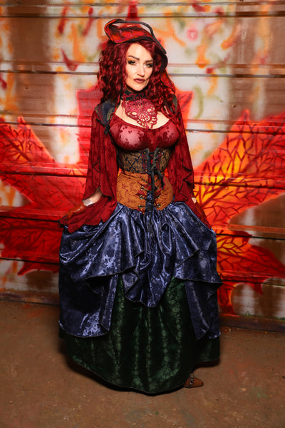 13. Crescent Skirt in Indigo Rose Satin - The Sensual Solstice Collection