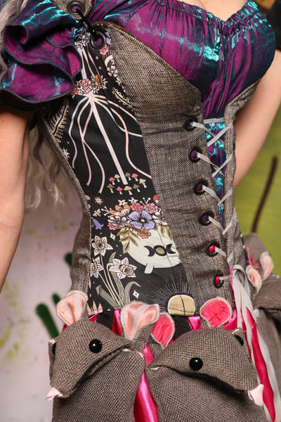 *FREE SKIRT INCLUDED!* Petite Courtier in Weathered Gray Canvas with Enchanted Oracle Panels *FREE SKIRT* - Spooky Saturday Part 2