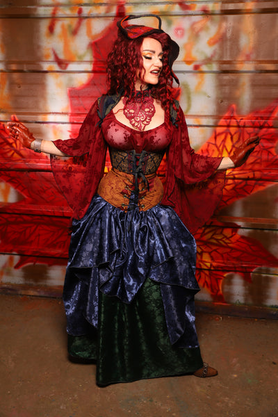 13. Crescent Skirt in Indigo Rose Satin - The Sensual Solstice Collection