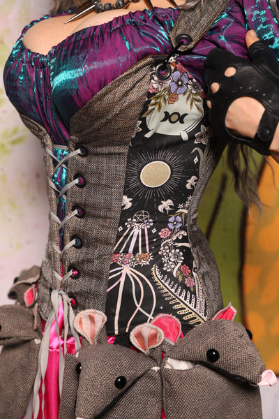 *FREE SKIRT INCLUDED!* Petite Courtier in Weathered Gray Canvas with Enchanted Oracle Panels *FREE SKIRT* - Spooky Saturday Part 2
