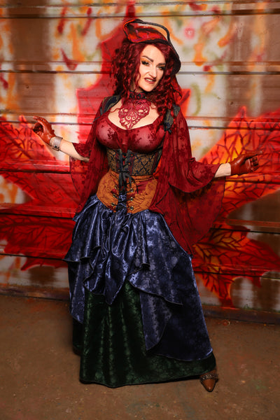 13. Crescent Skirt in Indigo Rose Satin - The Sensual Solstice Collection