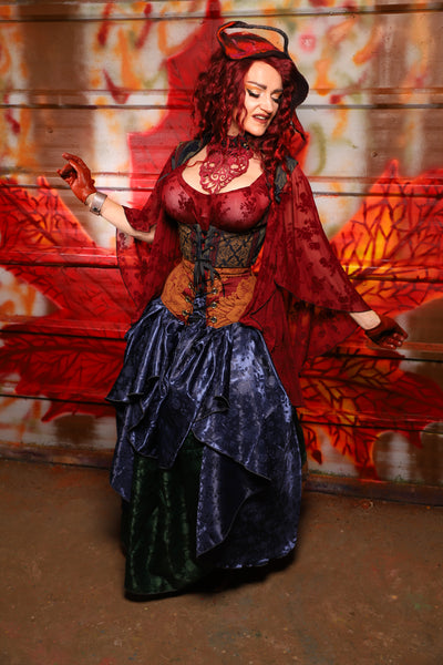 13. Crescent Skirt in Indigo Rose Satin - The Sensual Solstice Collection