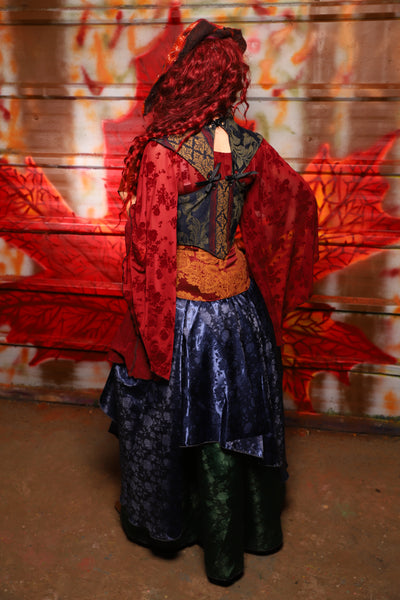 13. Crescent Skirt in Indigo Rose Satin - The Sensual Solstice Collection