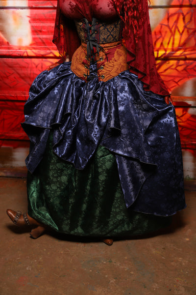 13. Crescent Skirt in Indigo Rose Satin - The Sensual Solstice Collection