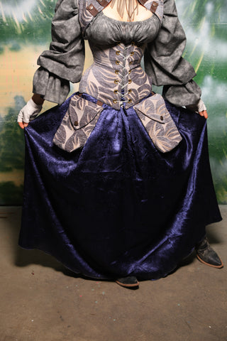 Tulip Skirt in Navy Crushed Satin - Day 1 of 12 Days of Christmas