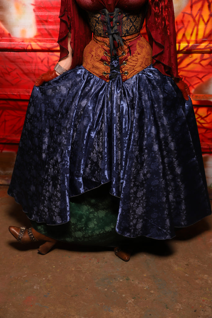 13. Crescent Skirt in Indigo Rose Satin - The Sensual Solstice Collection