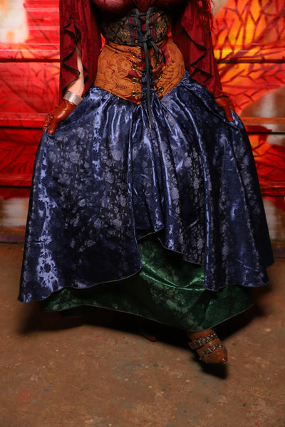 13. Crescent Skirt in Indigo Rose Satin - The Sensual Solstice Collection